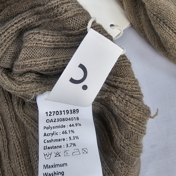 NWT Commense Brown Ribbed Button-Front Cardigan Sweater Top Size M - Picture 8 of 9